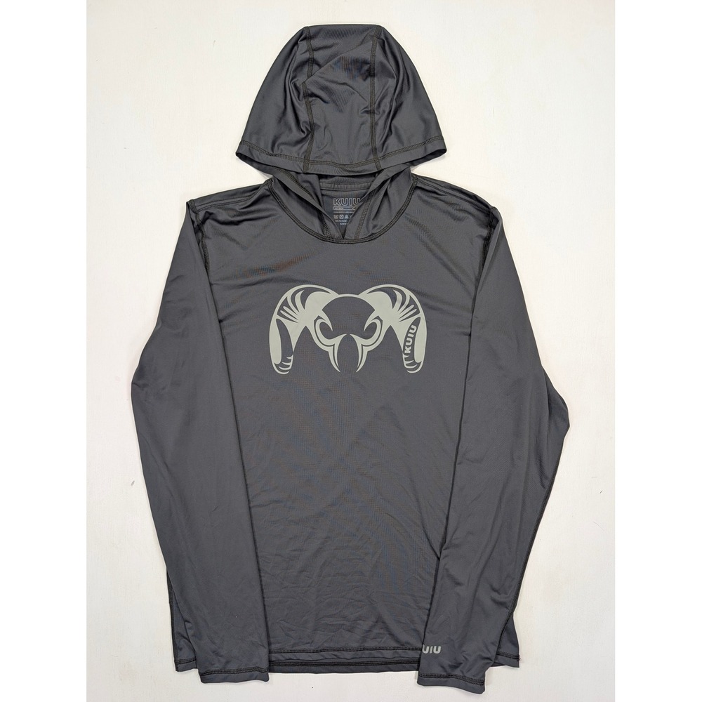 KUIU AP Tech Hoodie Mens Large Gray Long Sleeve Sun Shirt UPF 50 Anti-Odor Logo